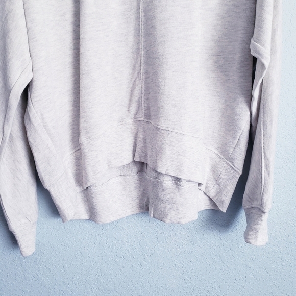 Zella Carey Crewneck High/Low Sweatshirt In Heathered White - Picture 2 of 8